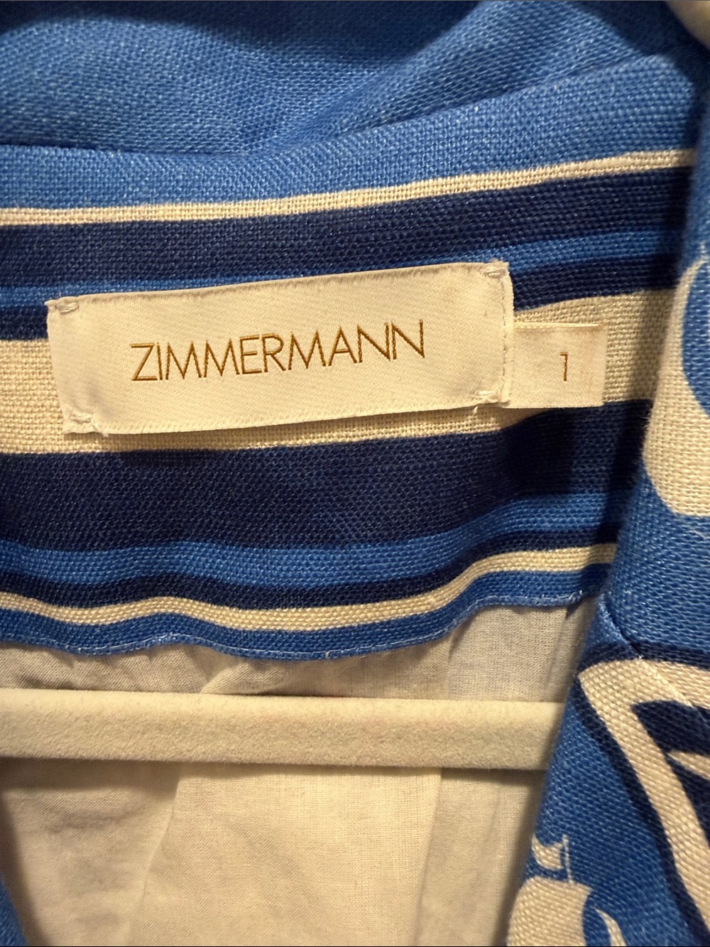 Zimmermann Blue boat Print Belted Shirt Dress - Picture 3 of 4